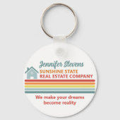 Retro Real Estate Company Realtor Marketing Sleutelhanger (Achterkant)