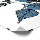 Retro Rebellion: Skelet in Denim en Rozen Poster (Hoek)