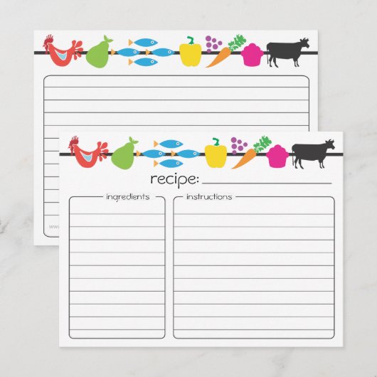Retro Recept Kaart (Voorkant / Achterkant)