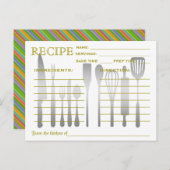 Retro Recept Kaart Kleurrijk Gestreept (Voorkant / Achterkant)