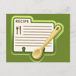 Retro Receptkaart Keukengereedschap Gestreepte Briefkaart
