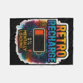 “retro Recharge – Mentally Loading…” Fleece Deken (Voorkant (Horizontaal))