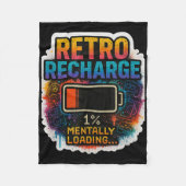 “retro Recharge – Mentally Loading…” Fleece Deken (Voorkant)