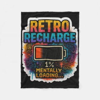 “retro Recharge – Mentally Loading…” Fleece Deken