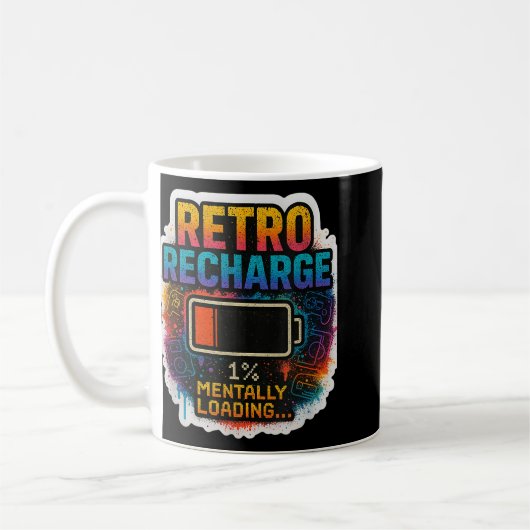 “retro Recharge – Mentally Loading…” Koffiemok (Links)