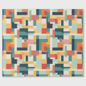 Retro rechthoeken Abstract Mid Century Modern Cadeaupapier (Vlak)