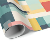 Retro rechthoeken Abstract Mid Century Modern Cadeaupapier (Rol Hoek)