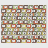 Retro Rechthoeken met Starbursts Cadeaupapier (Vlak)