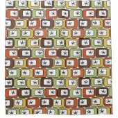 Retro Rechthoeken met Starbursts Douchegordijn (Voorkant)