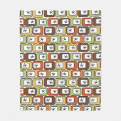 Retro Rechthoeken met Starbursts Fleece Deken (Voorkant)