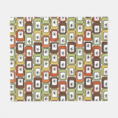 Retro Rechthoeken met Starbursts Fleece Deken (Voorkant (Horizontaal))