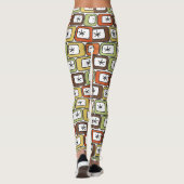 Retro Rechthoeken met Starbursts Leggings (Achterkant)