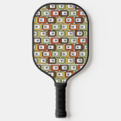 Retro Rechthoeken met Starbursts Pickleball Paddle (Voorkant)