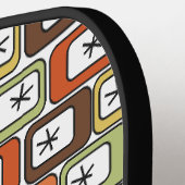 Retro Rechthoeken met Starbursts Pickleball Paddle (Links Detail)