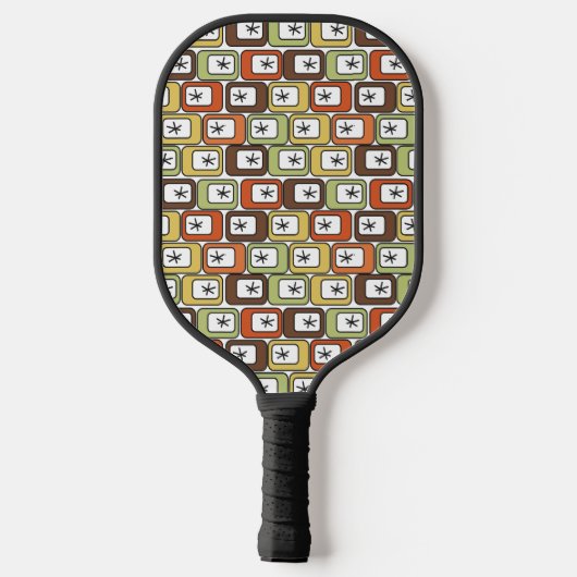 Retro Rechthoeken met Starbursts Pickleball Paddle (Achterkant)