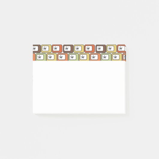 Retro Rechthoeken met Sterexplosies Post-it® Notes (Voorkant)