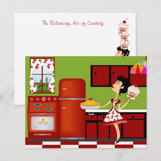 Retro Recipcard Briefkaart (Voorkant / Achterkant)