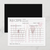 Retro Recipcard Keukengereedschappen Striped Briefkaart (Voorkant / Achterkant)