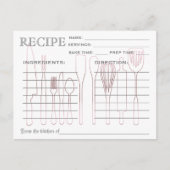 Retro Recipcard Keukengereedschappen Striped Briefkaart (Voorkant)