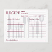 Retro Recipcard Keukengereedschappen Striped Briefkaart (Voorkant)