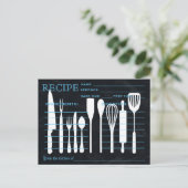 Retro Recipcard Keukengereedschappen Striped Briefkaart (Staand voorkant)