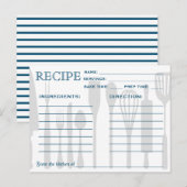 Retro Recipcard Keukengereedschappen Striped Briefkaart (Voorkant / Achterkant)