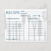 Retro Recipcard Keukengereedschappen Striped Briefkaart (Voorkant)