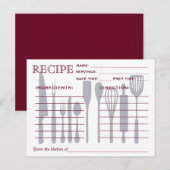 Retro Recipcard Keukengereedschappen Striped Briefkaart (Voorkant / Achterkant)