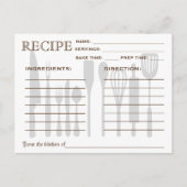 Retro Recipcard Keukengereedschappen Striped Briefkaart (Voorkant)