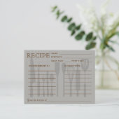 Retro Recipcard Keukengereedschappen Striped Briefkaart (Staand voorkant)