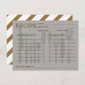 Retro Recipcard Keukengereedschappen Striped Briefkaart (Voorkant / Achterkant)