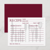 Retro Recipcard Keukengereedschappen Striped Briefkaart (Voorkant / Achterkant)