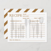 Retro Recipcard Keukengereedschappen Striped Briefkaart (Voorkant / Achterkant)