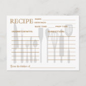 Retro Recipcard Keukengereedschappen Striped Briefkaart (Voorkant)