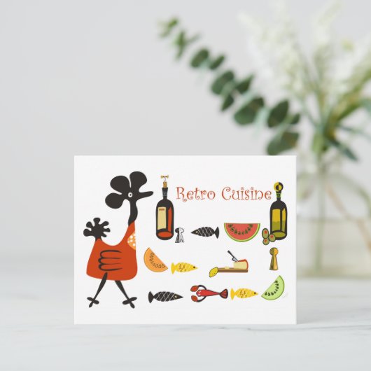 Retro Recipe Briefkaart (Staand voorkant)