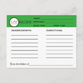 Retro Recipe Green Chef Kaart Keukengereedschappen (Voorkant)