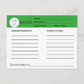 Retro Recipe Green Chef Kaart Keukengereedschappen (Voorkant)