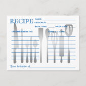 Retro Recipe Kaart Blue Striped (Voorkant)