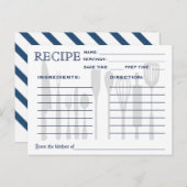 Retro Recipe Kaart met keukengereedschappen gestri (Voorkant / Achterkant)