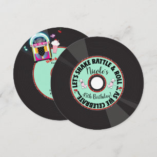 Retro Record 1950'S 50'S 50ste verjaardag Birthday Kaart