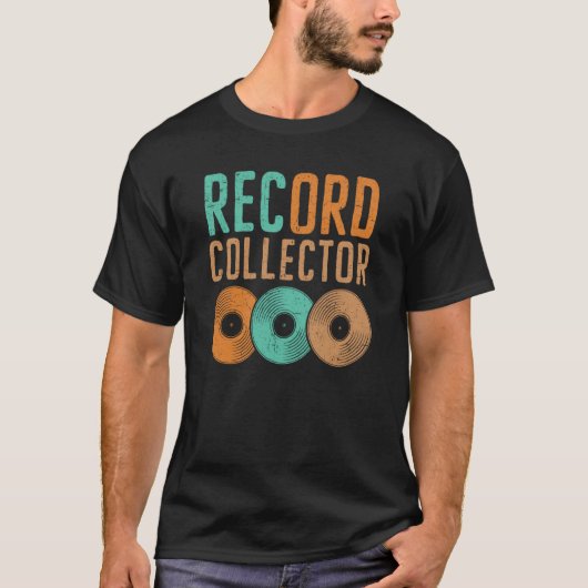 Retro Record Collector Music Vinyl Record Player T-shirt (Voorkant)