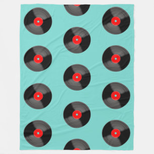 Retro Record Dekbed  Fleece Deken
