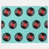 Retro Record Dekbed  Fleece Deken (Voorkant (Horizontaal))