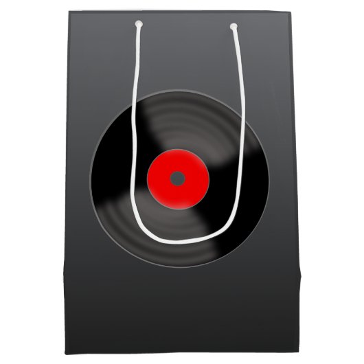 Retro Record Gift Bag Medium Cadeauzakje (Achterkant)