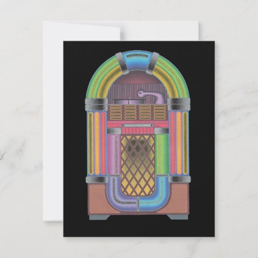 Retro Record Hop Jukebox Music Reunion Uitnodiging (Voorkant)