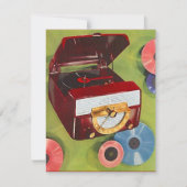 Retro Record Hop Sock Hop Turend Time Uitnodiging (Voorkant)