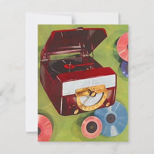 Retro Record Hop Sock Hop Turend Time Uitnodiging (Voorkant)