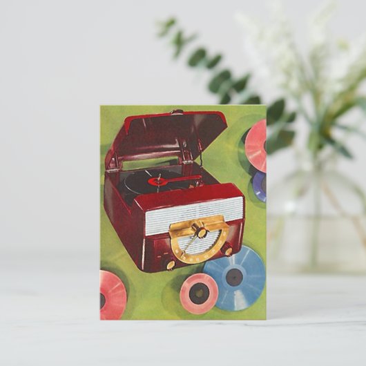 Retro Record Hop Sock Hop Turend Time Uitnodiging (Staand voorkant)