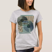 Retro Record Line Art Modern Vinyl T-shirt (Voorkant)