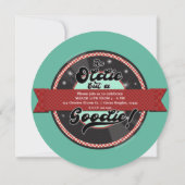 Retro Record Lint Fifties 50's Verjaardagsfeest Kaart (Achterkant)